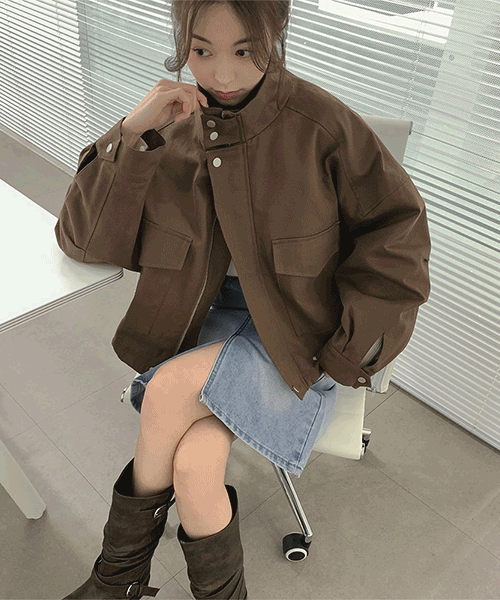 [ハイネックナイフ/MD_PICK]ハイネックボタンジッパーナイフストリングジャケット