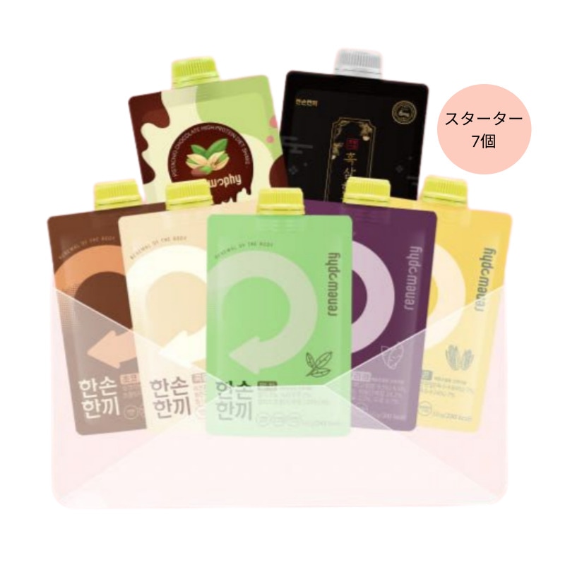 renewphy [スターターパッケージ] 片手一食 タンパク質 プロテインシェイク 7入り（チョコ抹茶スイートコーン穀物さつまいもラテ ピスタチオチョコ黒ごま) ダイエットの必需品