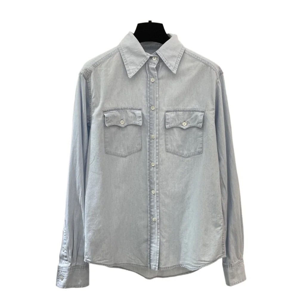 女性用長袖ブラウス,特大シャツ,ジーンズシャツ,ファッションウェア,新しいトップス,24ss,m638667 - 200000532