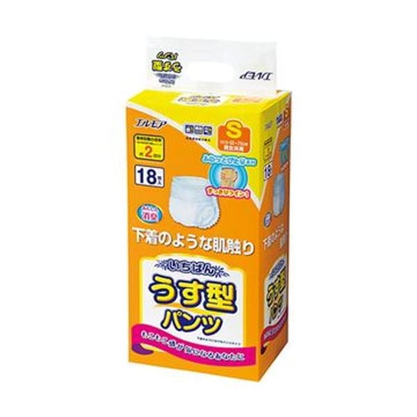 （まとめ）カミ商事 エルモア いちばんうす型パンツ S 1パック（18枚）[x10セット]