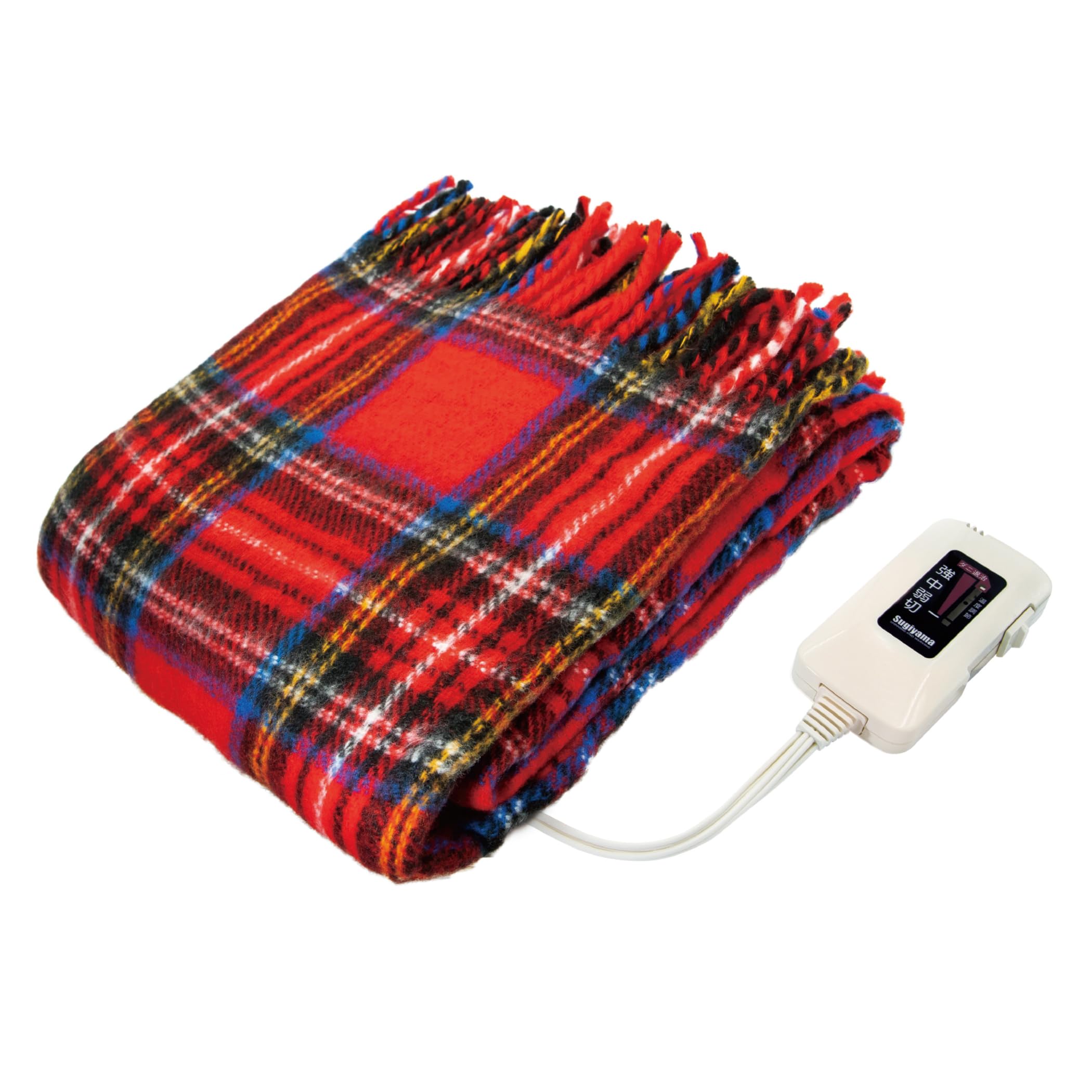 Sugiyama 電気ひざ掛け毛布 洗える 日本製 140×82cm レッド NA-055H-RT