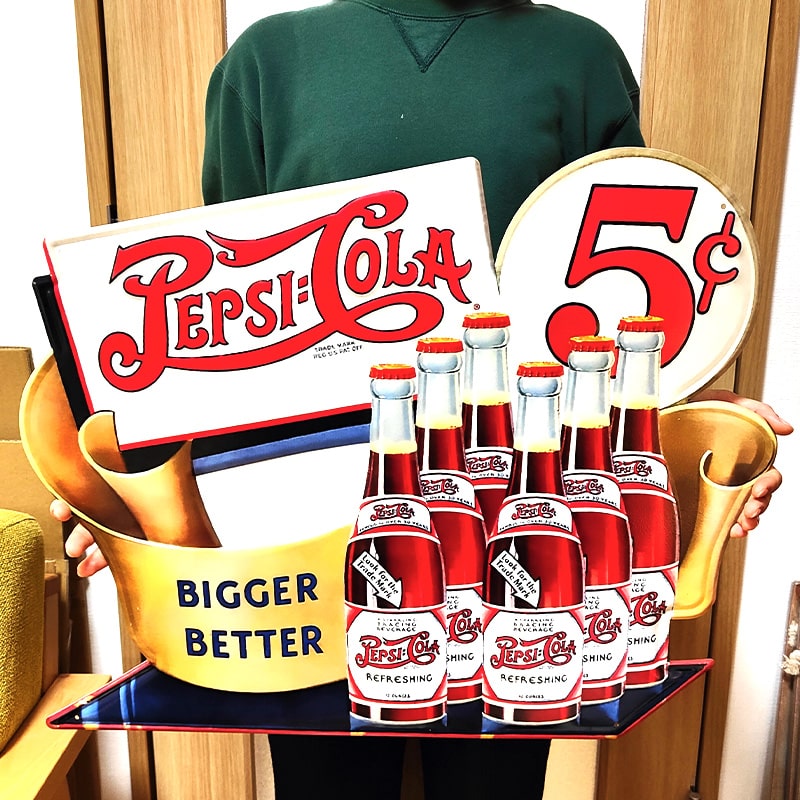 ブリキ看板 アンティーク ペプシ コーラ ダイカットエンボスメタルサイン PEPSI COLA アメリカン 雑貨 大きい ロゴ プレート おしゃれ 壁飾り かわいい レトロ インテリア カフェ バー
