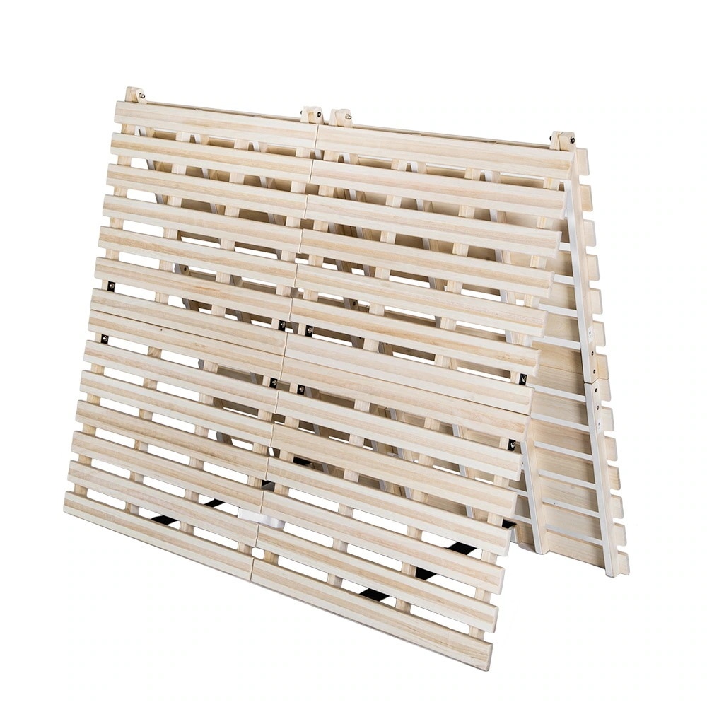 2個　すのこベッド 折りたたみ 折りたたみベッド 二つ折り天然桐すのこベッド【ダブル】