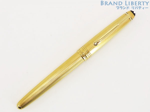 レア超美品モンブランマイスターシュテュックソリテールクラシック万年筆1444ウエーブ波柄ゴールドペン先14KAU585