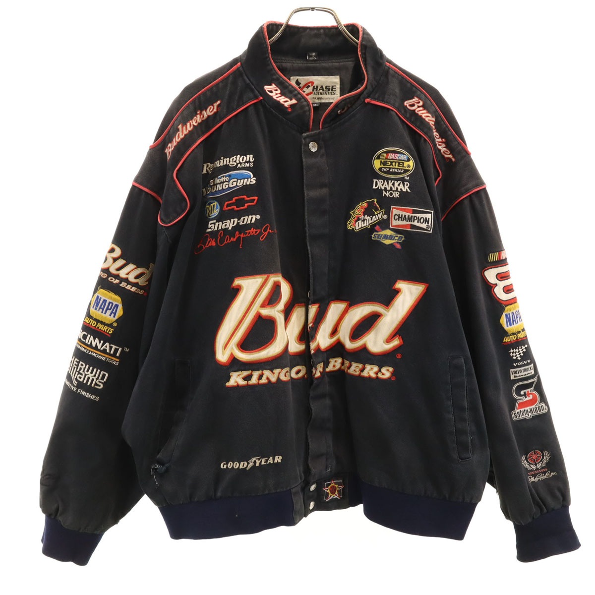 HASE AUTHENTICS ハセオーセンティック 韓国製 バイク レーシング ジャケット 4XL 黒系 ビックサイズ メンズ 古着