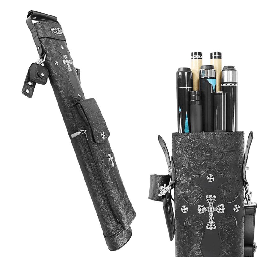 【7穴対応】スヌーカー ビリヤード用キューバッグ 1/2分体型 防刮ポータブルケース 3バット+4シャフト収納可能 40,300円