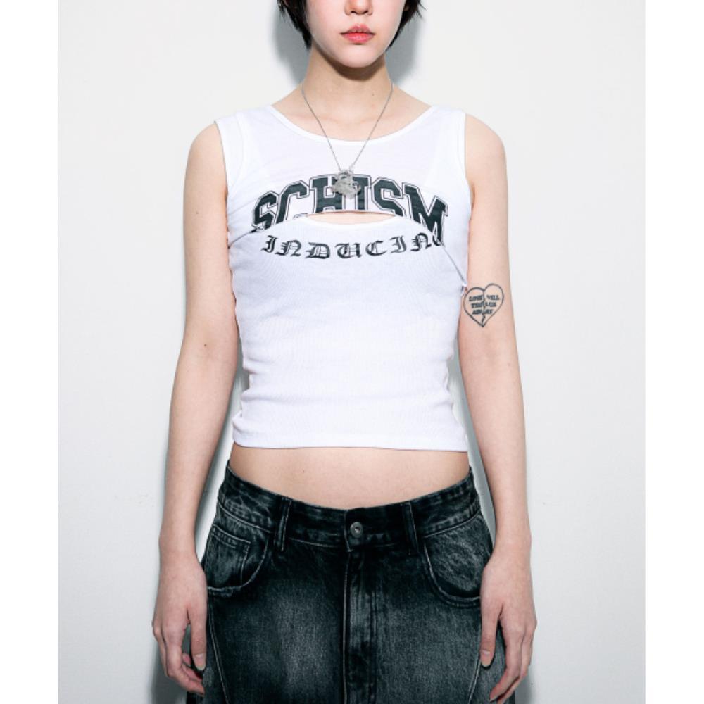SCHISM INDUCING FAKE REWORKED TANK TOP WHITE QB5TS03WH