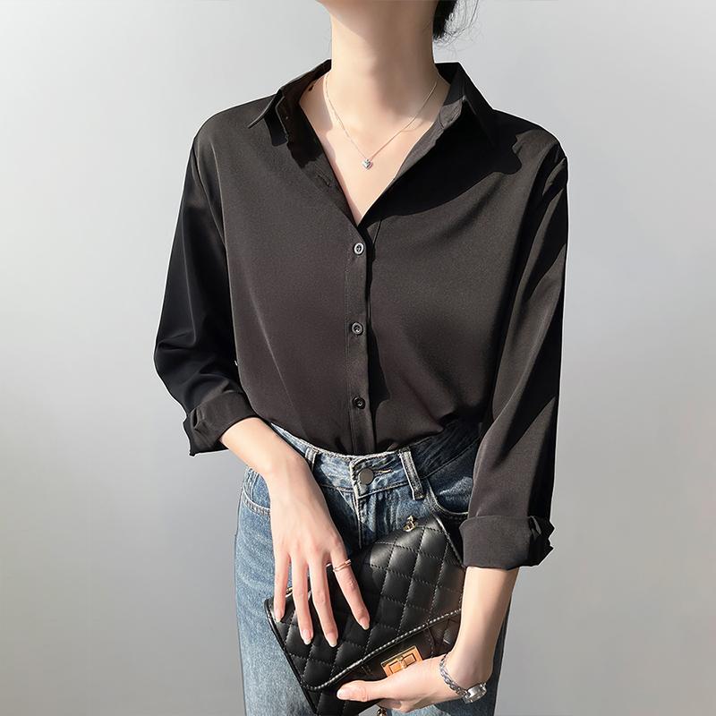 ブラウス モノトーン シフォンシャツ レディース 秋冬 通勤 ビジネス フォーマル シャツ トップス パーティー セレモニー オフィス シンプル 上品