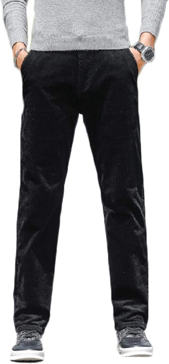 コーデュロイ ロングパンツ メンズ チノパン 大きいサイズ 無地 ズボン 男性 秋 冬 厚手 ストレート イージーパンツ カジュアル 無地 シンプル 紳士 快適 ビジネス 通勤 リラックス