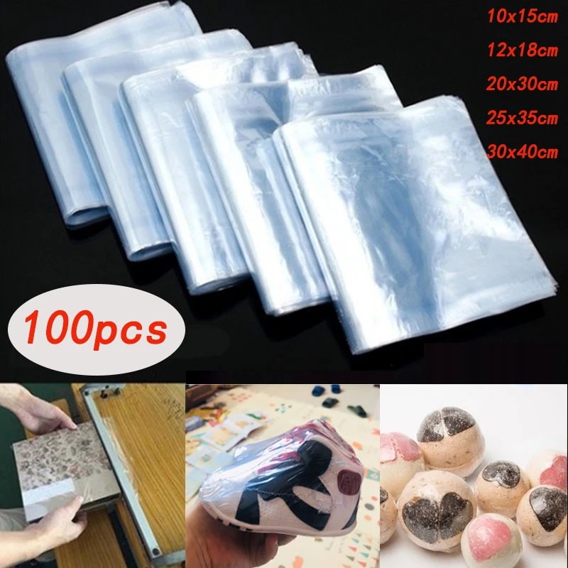 納期1~3週間程：透明PVC熱収縮フィルムバッグ,透明透明PVC,ファッショナブルな収納バッグ,家庭用シーリング,防塵,防錆,100個