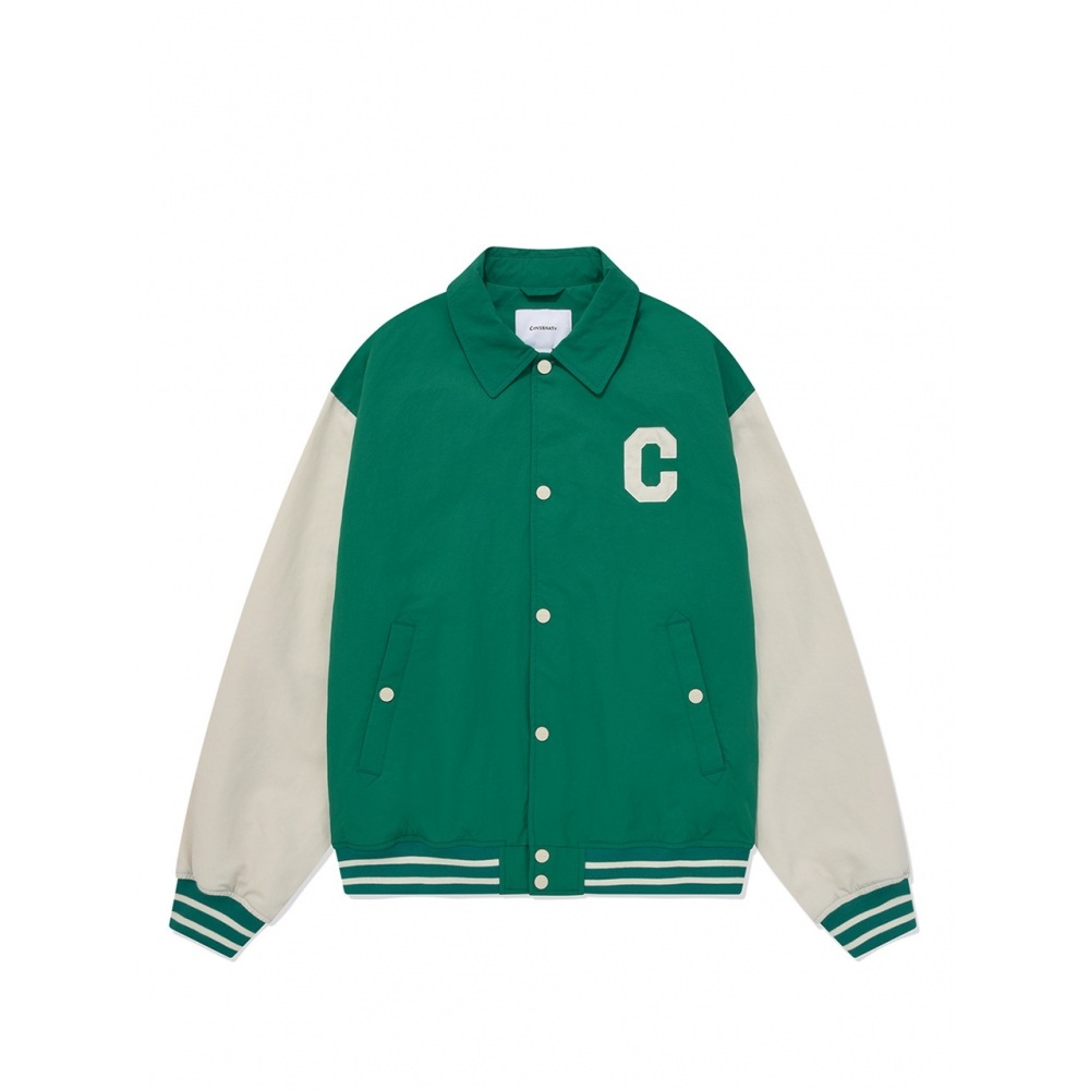 COVERNAT 23SS C ロゴカラーバーシティジャケットグリーン