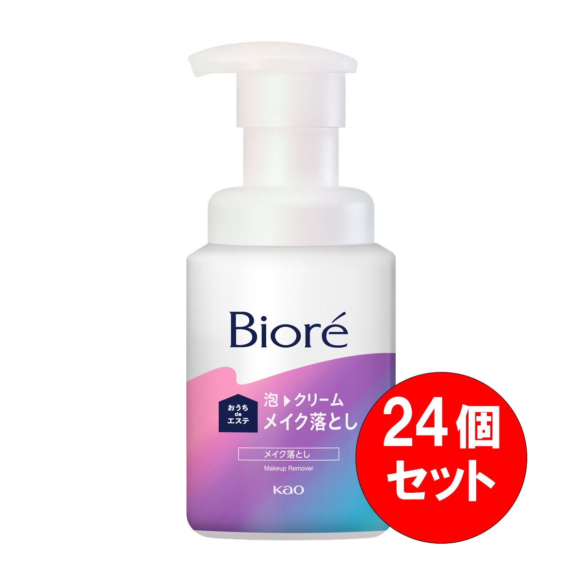 【まとめ買い】24個セット 花王 おうちｄｅエステ 泡クリームメイク落とし 本体 210ml 洗顔 毛穴ふさいだファンデ吸着落ち アクアフローラルの香り