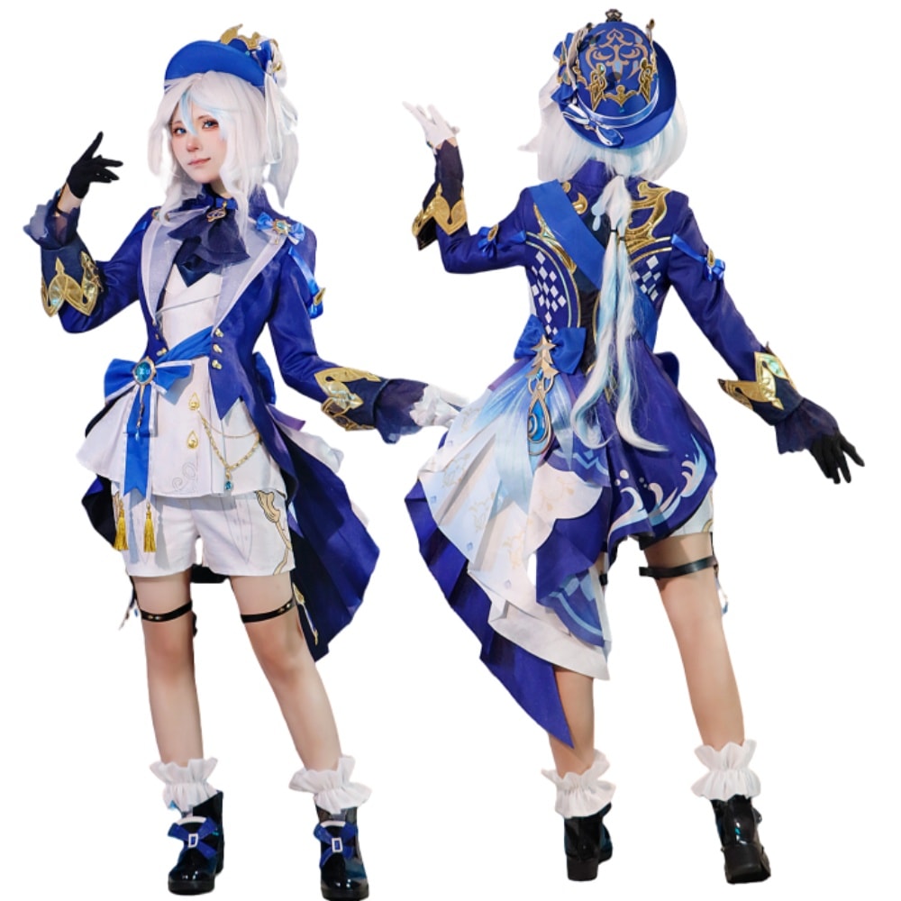 Azuiblc 原神 フリーナ 　コスプレ衣装 3D樹脂アクセサリー付属 衆の水の頌歌　アジア女性体型　最短12日発送