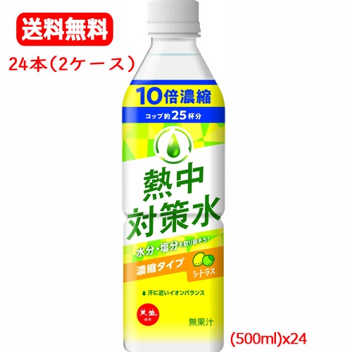 【送料無料・2ケース・24本セット】【赤穂化成】 熱中対策水 10倍濃縮 シトラス 500mlｘ24