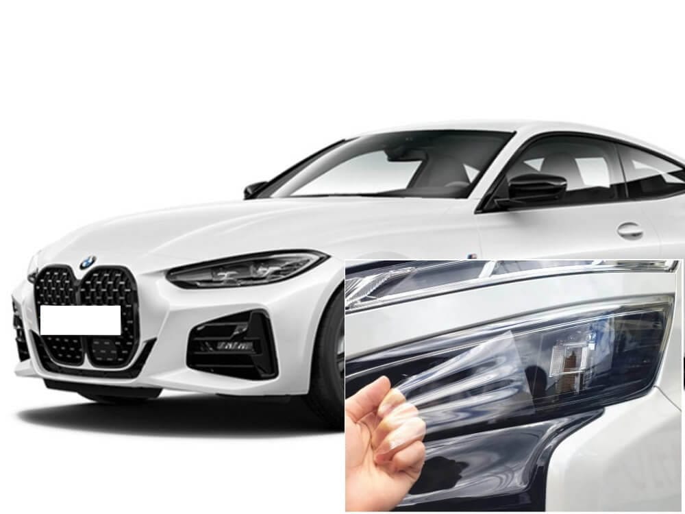 ヘッドライトプロテクションフィルム (BMW 4シリーズ グランクーペ G26型 G36型) 車種専用 カット済み 左右セット ヘッドライト保護