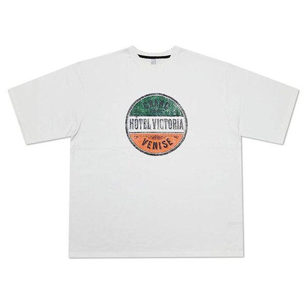 男女共用 オーバーフィット ビクトリア 半袖Tシャツ OF-TSH-Q006-ホワイト