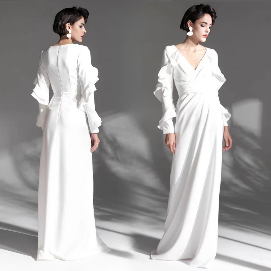 パーティードレス ウエディングドレス 白 ロング丈 お呼ばれ 二次会 ピアノ 発表会 結婚式ドレス 大きいサイズ エレガント 花嫁 発表会 演奏会 体型カバー ロングドレス 姫系