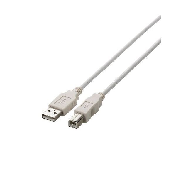 (まとめ)エレコム USB2.0ケーブル U2C-BN15WH(×5セット)