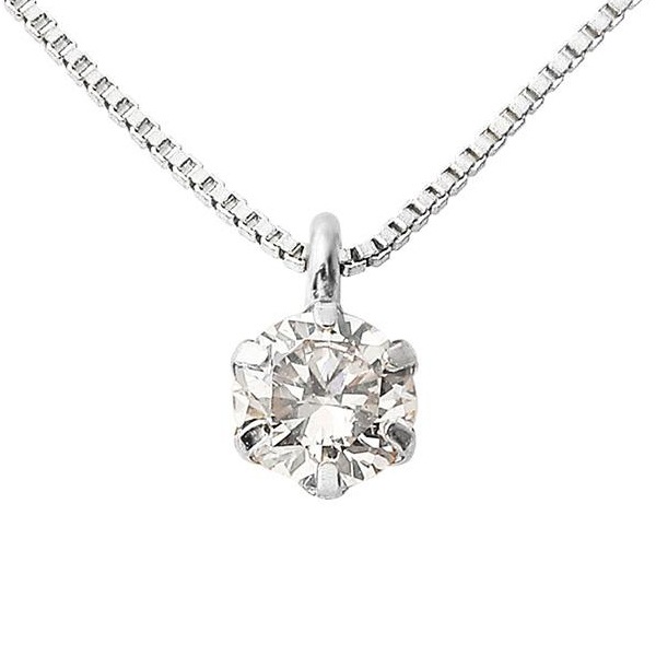 ダイヤモンド ネックレス 一粒 プラチナ レディース 50代 40代 60代 天然石 0.1ct pt900 30代 20代 ペンダント 0.1カラット 6本爪 妻 彼女 ギフト プレゼント