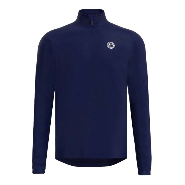 海外サイズ BIDI BADU(ビディバドゥ) メンズ CREW ハーフジップ 長袖シャツ 定番 M1330001-DBL ダークブルー(23y1mテニス)