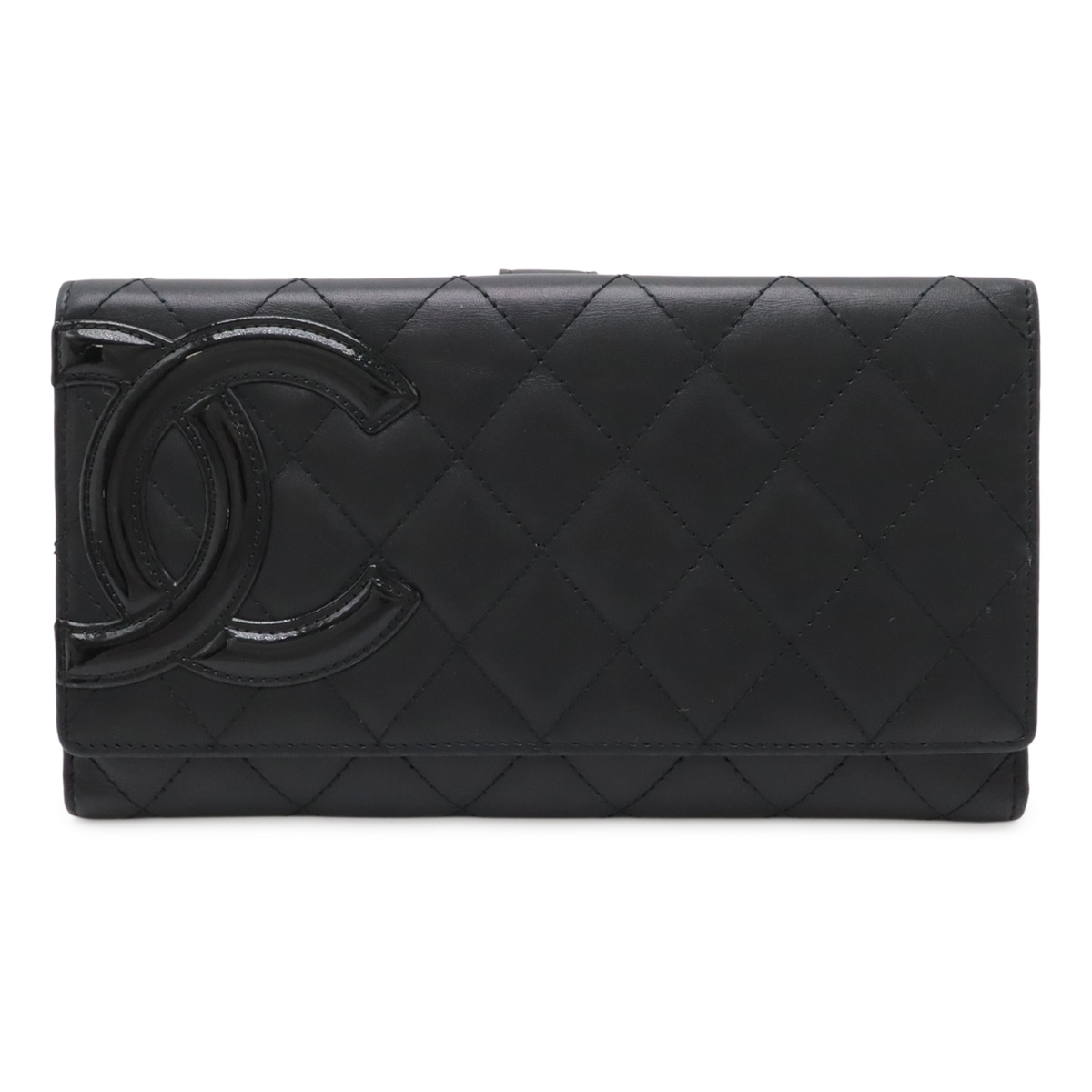 カンボンライン ココマーク Wホック長財布 ダブルホック 2つ折長財布 二つ折り レザー エナメル ブラック 黒 ピンク A4664