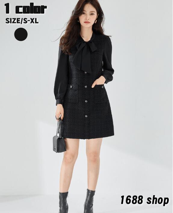 高評価多数2025 タイトワンピース 姫系ワンピース　シンプル　ワンピース インポート ひざ丈 ミドル丈 エレガント　韓国ファッション シンプル Vネック パーティドレス 長袖　お嬢様 セクシー ミニ