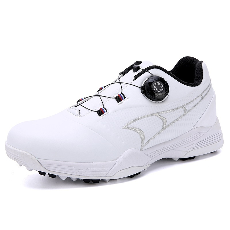 ゴルフシューズ37-46ヤードナノ素材の靴表面防水油防汚防滑超グリップソール回転バックル