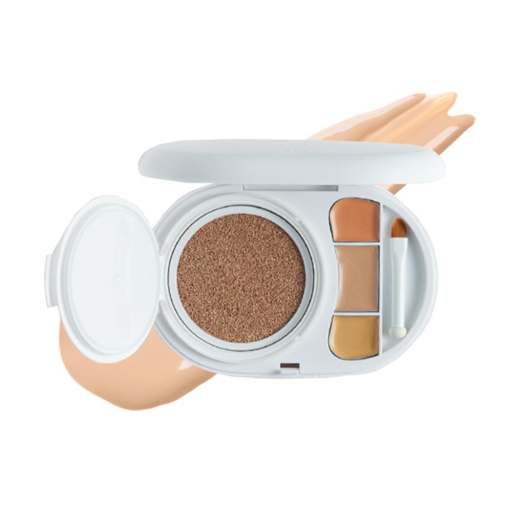 【全国送料無料】 エフェクト ライク フィニッシュ ファンデーション クッションファンデ 3色コンシーラー付き SPF50 PA 崩れにくい カバー力 シミ隠し 19 クリーム