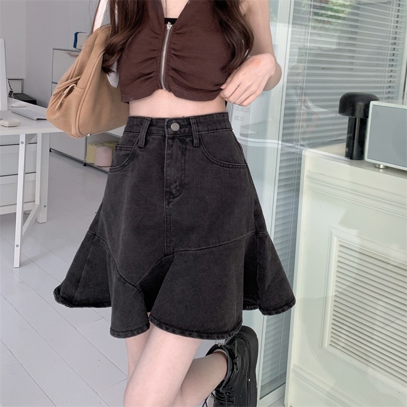 スカート ミニスカート デニムスカート ミニ丈 Aライン デニム かわいい 可愛い きれいめ シンプル カジュアル 上品 おしゃれ かっこいい 可愛い 女子 こなれ感 ラフ ラブリー