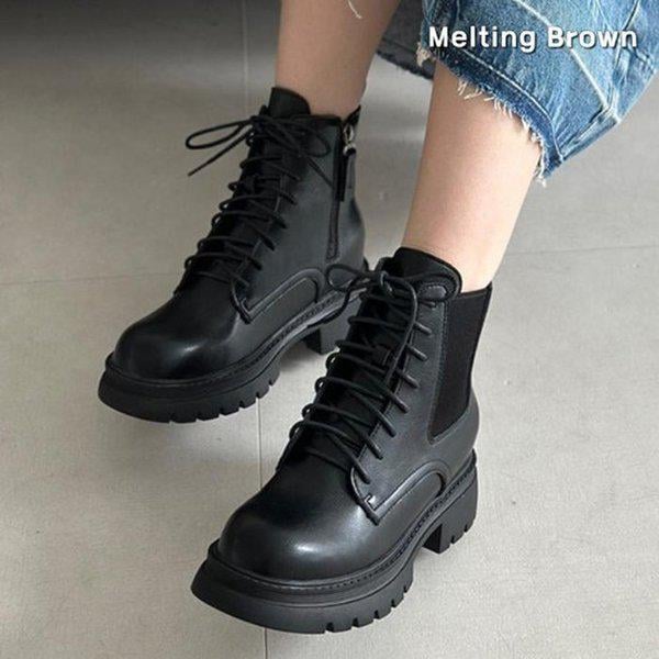 女性チャンキーヒール ワークブーツ チェルシーワーク MT21