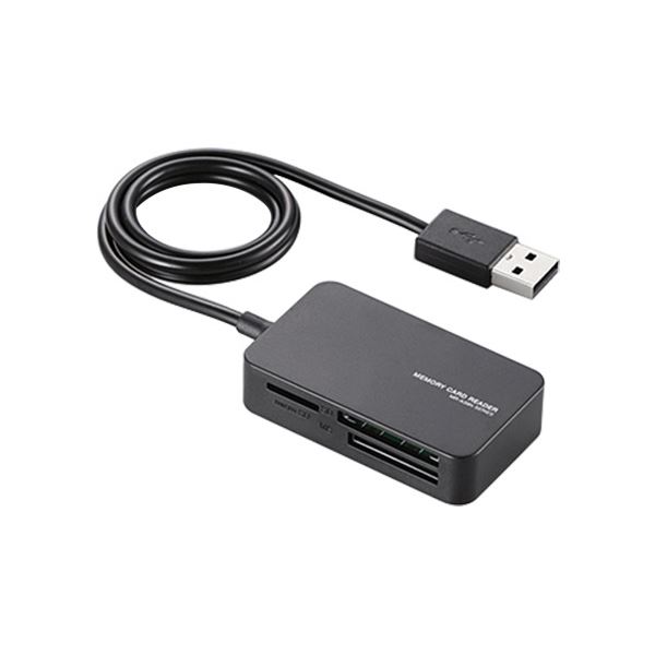 （まとめ） エレコム小型メモリリーダライタ ブラック MR-A39NBK 1個 (×3セット)