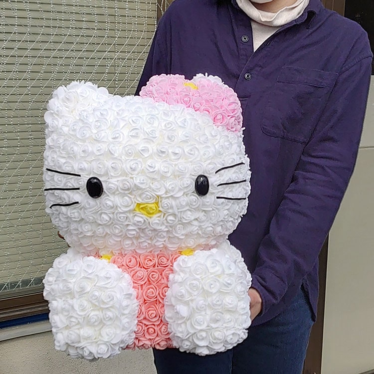 フラワーキティ ハローキティ 人形 ギフト フェイクフラワー 造花 お祝い プレゼント インテリア 記念日 結婚 出産 ホワイトデー