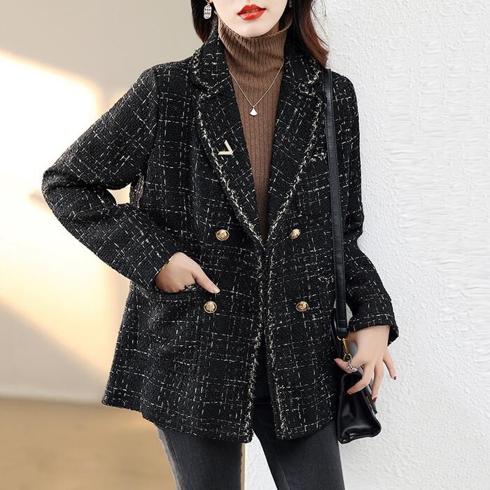 アウター テーラードジャケット チェック ジャケット コート チェスターコート トラッド ツイード レディース 大人 可愛い きれいめ カジュアル フェミニン 長袖 シンプル かっこいい 通勤 ブラッ