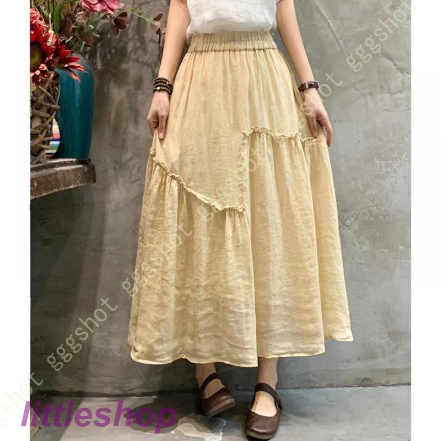大人気 上品 フレアスカート レディース ロングスカート チュールスカート ふんわり Aライン マキシ丈 ウェストゴム 体型カバー フェミニン 可愛い ボwzq チュール