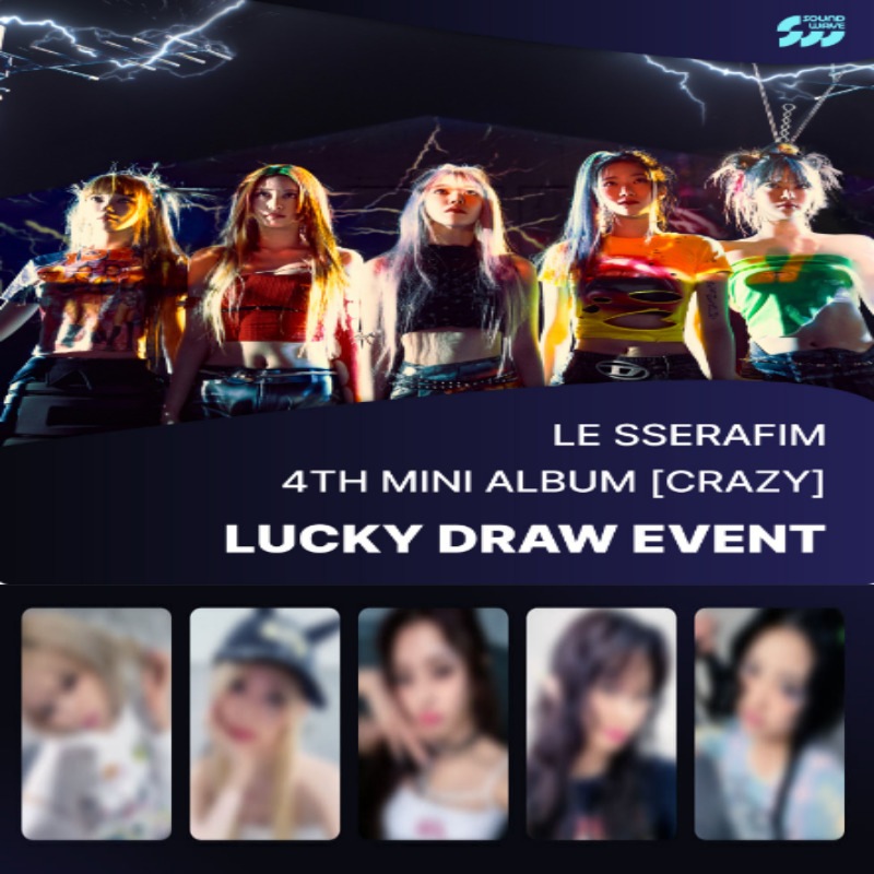 [SOUNDWAVE LUCKYDRAW 5EA/1SET]LE SSERAFIM - 4th Mini Album CRAZY(NO ALBUM,ONLY PHOTOCARD)