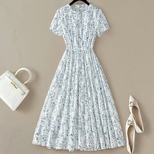 【20点セット】無料ワンピース レディース ロングワンピース 夏 花柄 ロングワンピ 薄手 Aライン リゾートワンピース ミモレ丈 ワンピ 春夏 半袖 クルーネック 大きいサイズ ゆったり 着瘦せ 大