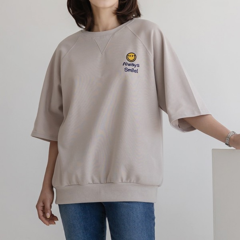 (Elysia) スマイルラグラン半袖トレーナー