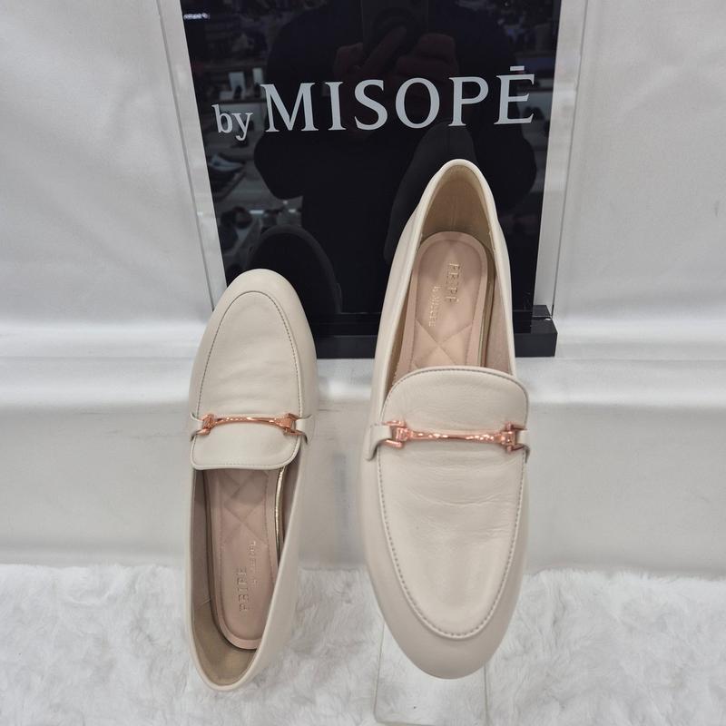 By 女性 シンプル装飾 クラシック ローファー 112HT419DH005 IVORY 3 JJ