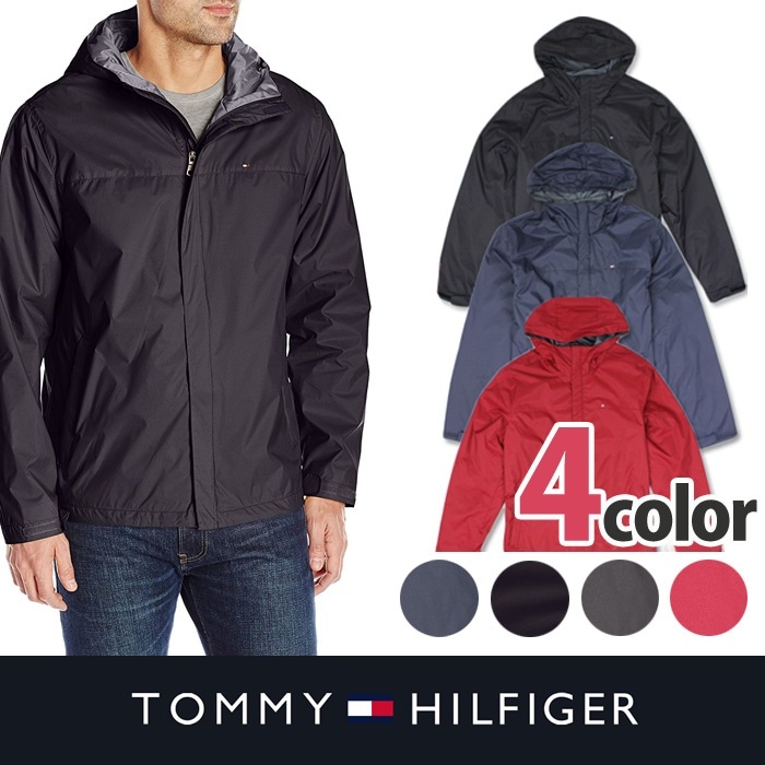 TOMMY HILFIGER トミーヒルフィガー メンズ ナイロンジャケット ブラック　レッド　ネイビー 撥水加工 t451