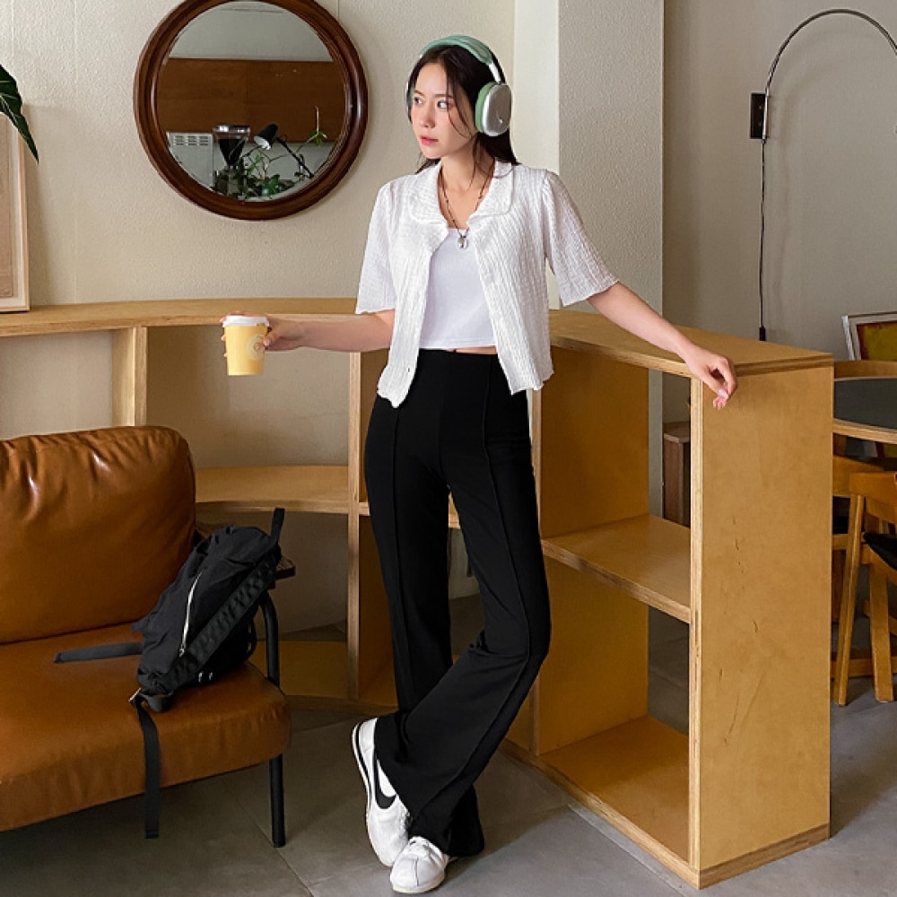 (JSTYLEのイーブレット) イーブレットピュアインレングスインキュージョンスパンブーツカットスラックス JSTYLE