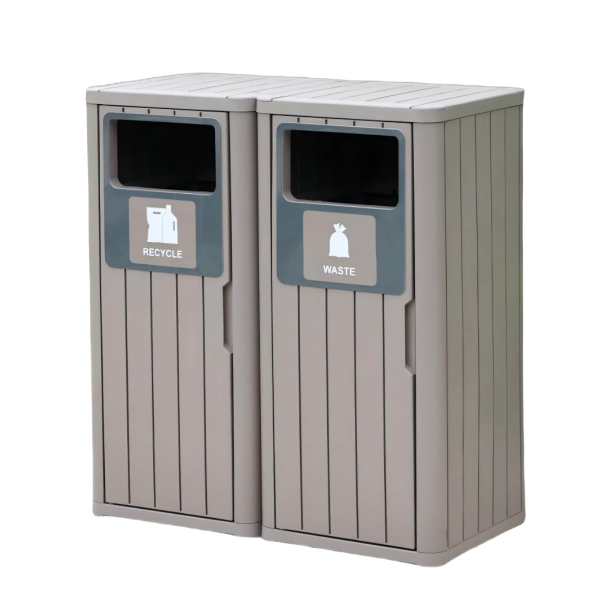 【本日限り激安SALE】【国内即発送】ゴミ箱 2分割タイプ 屋外 屋外ごみ箱 屋外用ゴミ箱 ストッカー 防水/耐侯 ゴミストッカー 防鳥 大容量 物置 屋外収納庫 ゴミボックス 倉庫 DIY 頑丈 ご 11,433円