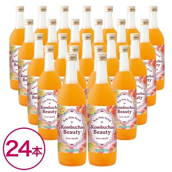 コンブチャ送料無料クレンズドリンクコンブチャビューティー ピーチティー風味24本セットコンブチャ紅茶キノコシールド乳酸菌配合酵素ダイエット置き換え