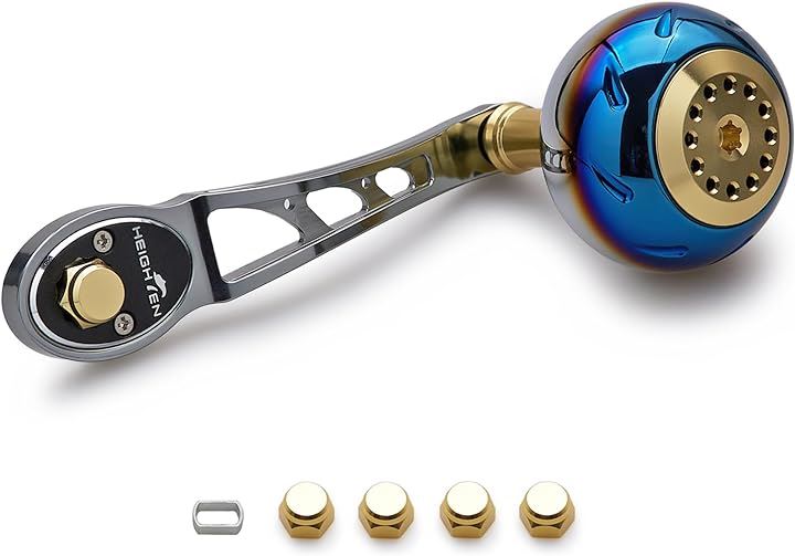 80/90mm リール ハンドル 45mm ハンドルノブ シマノ SHIMANO ダイワ DAIWA アブ Abu ベイトリール 通用 Aurora Ach( ガンメタル＆ゴールド)