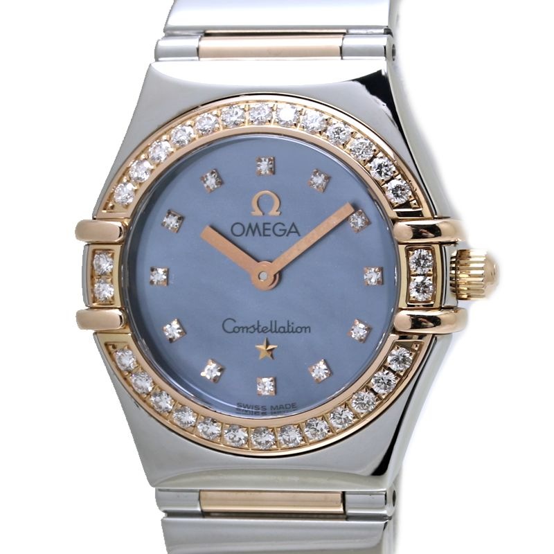 コンステレーション ミニ 1357.77.00 シェル ダイヤ【磨き済/電池交換済】1499本限定 K18PGxSS レディース/39777【中古】【腕時計】 338,800円