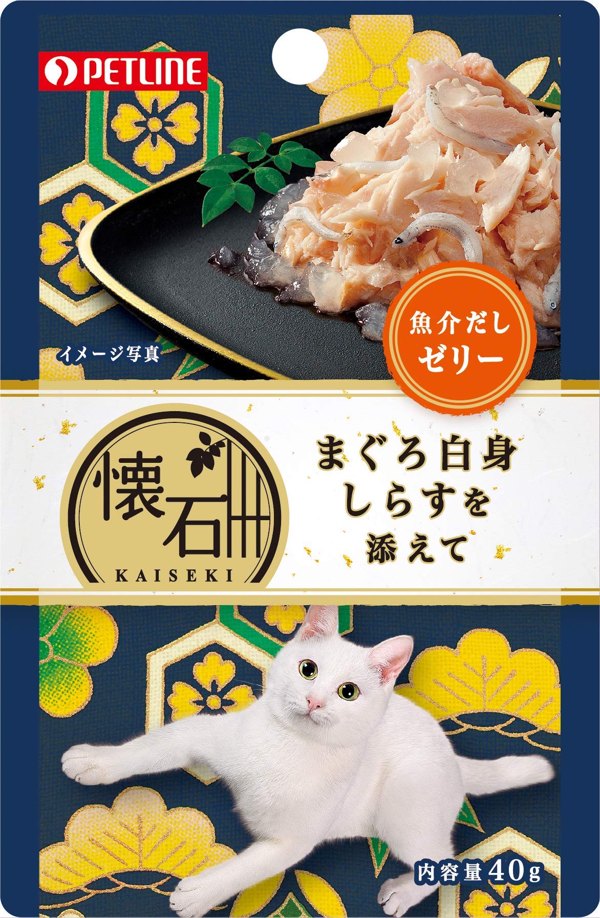 懐石 キャットフード レトルト まぐろ白身 しらすを添えて 魚介だしゼリー 40g×72個 (ケース販売)