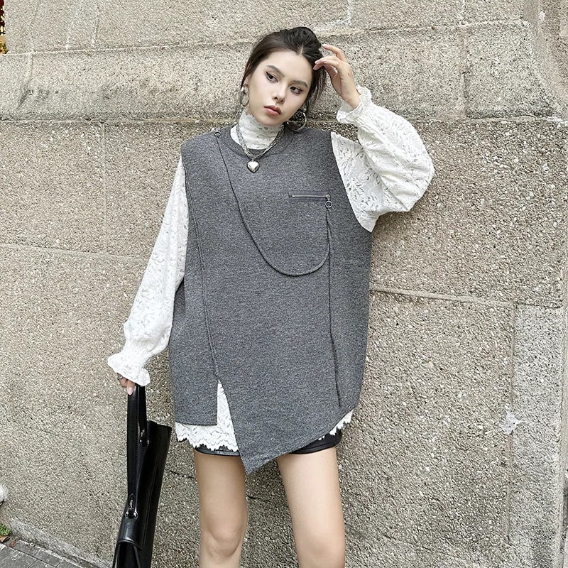 【J.Fashion】 2024秋冬新品 袖なしニット ノースリーブ おしゃれ ロングニット 関連商品は店で購入可能 レディース セーター ニットベスト メガ割30%までに制限