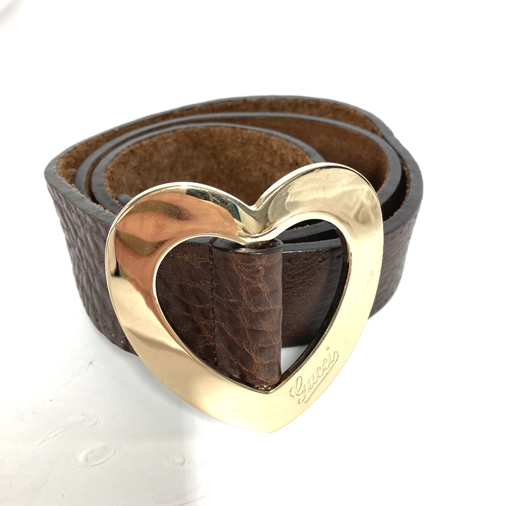ベルト 211551 ハート バックル レザー ブラウン
