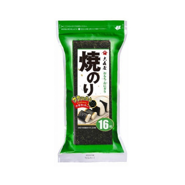 おもちおにぎり用焼のり 3切16枚 16枚 10 メーカー直送
