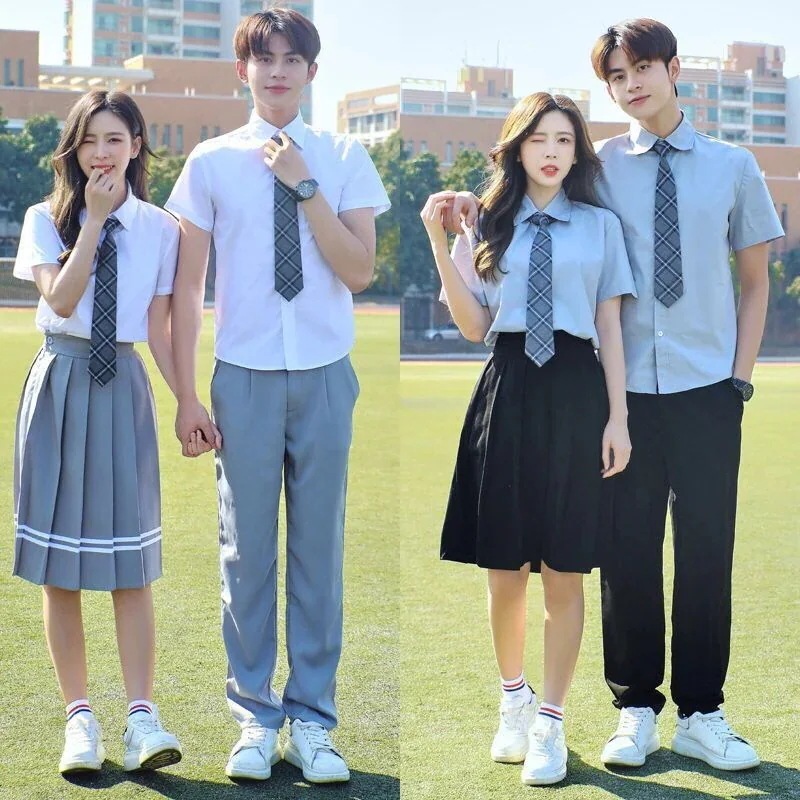 【送料無料】カレッジスタイル女子高校生学生クラス制服夏男子韓版カップルロングスカート卒業シーズンjkユニフォー 6,027円