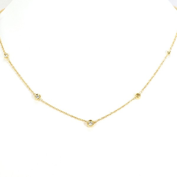 K18 18金 YG イエローゴールド ネックレス ダイヤ 0.30 約42cm ジュエリー 中古